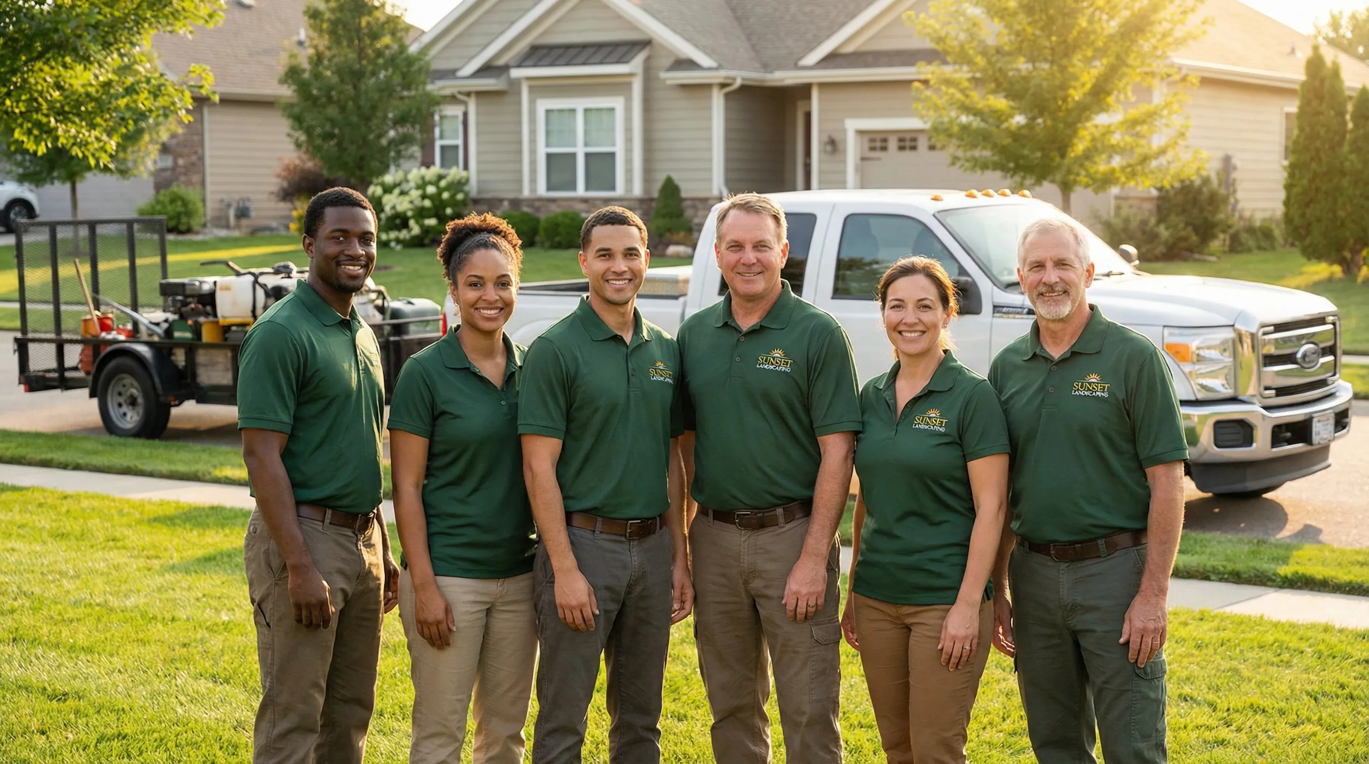 The Poff's Lawn Care & Pest Control team at work in Southwest Ohio